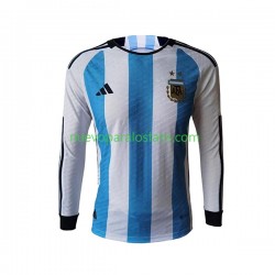 Camiseta de Fútbol Argentina Hombre Casa Copa Mundial 2022 Manga Larga