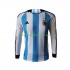 Camiseta de Fútbol Argentina Hombre Casa Copa Mundial 2022 Manga Larga
