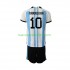 Camiseta de Fútbol Argentina Maradona 10 Niño Casa Copa Mundial 2022 Manga Corta