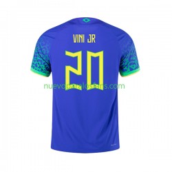 Camiseta de Fútbol Brasil Vinicius Junior 20 Hombre Exterior Copa Mundial 2022 Manga Corta