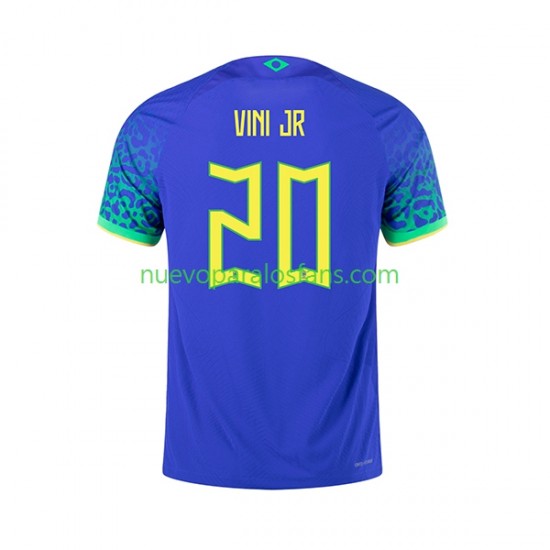 Camiseta de Fútbol Brasil Vinicius Junior 20 Hombre Exterior Copa Mundial 2022 Manga Corta