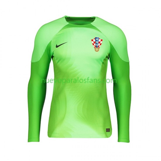 Camiseta de Fútbol Croacia Portero Hombre Exterior Copa Mundial 2022 Manga Larga