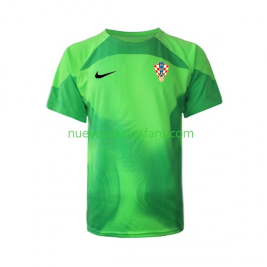 Camiseta de Fútbol Croacia Portero Hombre Exterior Copa Mundial 2022 Manga Corta