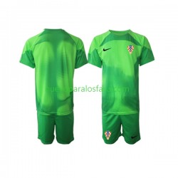 Camiseta de Fútbol Croacia Portero Niño Exterior Copa Mundial 2022 Manga Corta