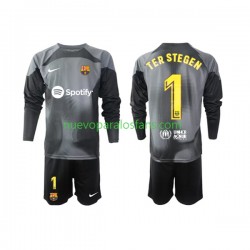 Camiseta de Fútbol FC Barcelona Ter Stegen 1 Portero Niño Exterior 2022-2023 Manga Larga
