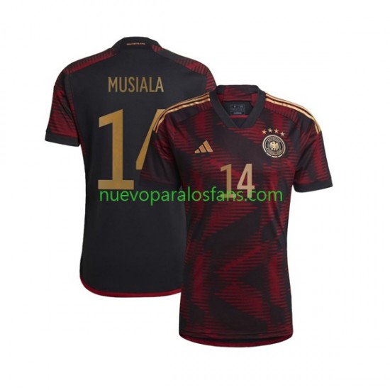 Camiseta de Fútbol Alemania Musiala 14 Hombre Exterior Copa Mundial 2022 Manga Corta