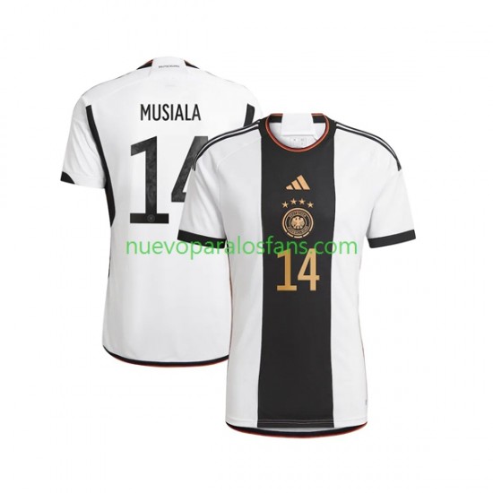 Camiseta de Fútbol Alemania Musiala 14 Hombre Casa Copa Mundial 2022 Manga Corta
