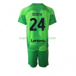 Camiseta de Fútbol Inter Milan Andre Onana 24 Portero Niño Tercera 2022-2023 Manga Corta