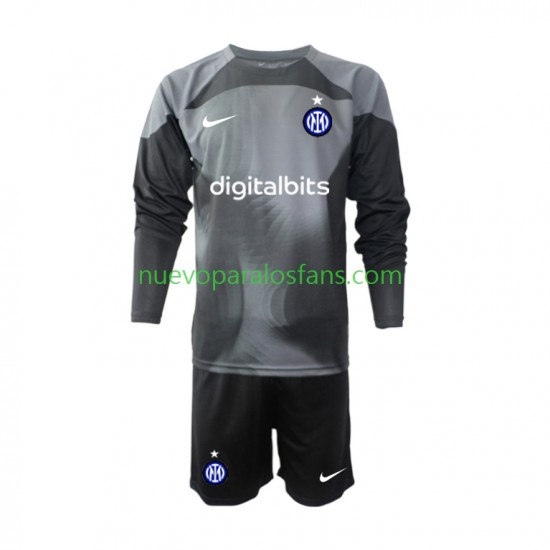 Camiseta de Fútbol Inter Milan Portero Niño Casa 2022-2023 Manga Larga
