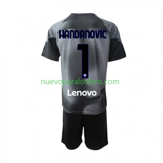 Camiseta de Fútbol Inter Milan Samir Handanovic 1 Portero Niño Casa 2022-2023 Manga Corta