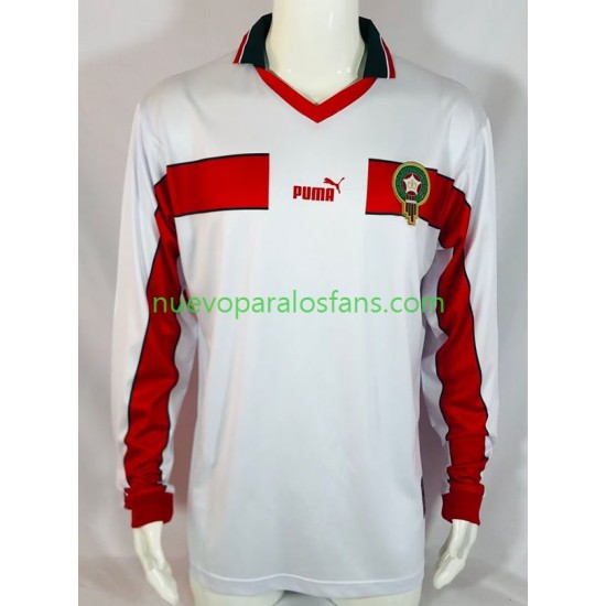 Camiseta de Fútbol Marruecos Retro Hombre Exterior 1998 Manga Larga