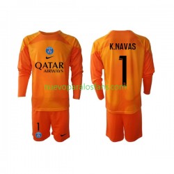 Camiseta de Fútbol Paris Saint-Germain Keylor Navas 1 Portero Niño Exterior 2022-2023 Manga Larga