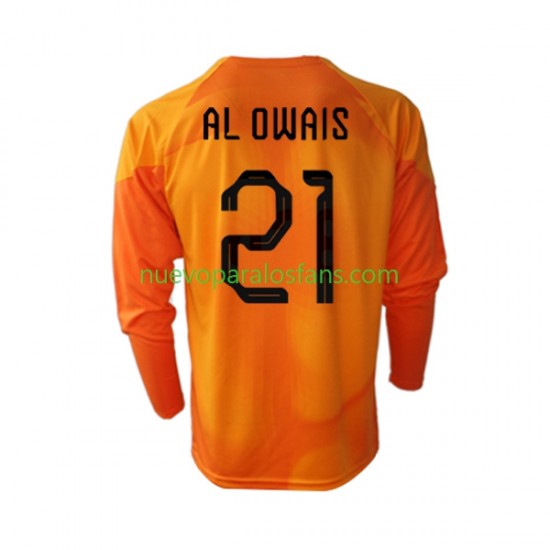 Camiseta de Fútbol Arabia Saudita Mohammed Al-Owais 21 Portero Hombre Exterior Copa Mundial 2022 Manga Larga