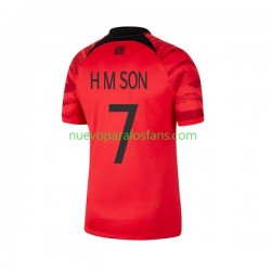 Camiseta de Fútbol Corea Del Sur Son Heung-min 7 Hombre Casa Copa Mundial 2022 Manga Corta