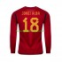 Camiseta de Fútbol España JORDI ALBA 18 Hombre Casa Copa Mundial 2022 Manga Larga