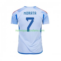Camiseta de Fútbol España MORATA 7 Hombre Exterior Copa Mundial 2022 Manga Corta