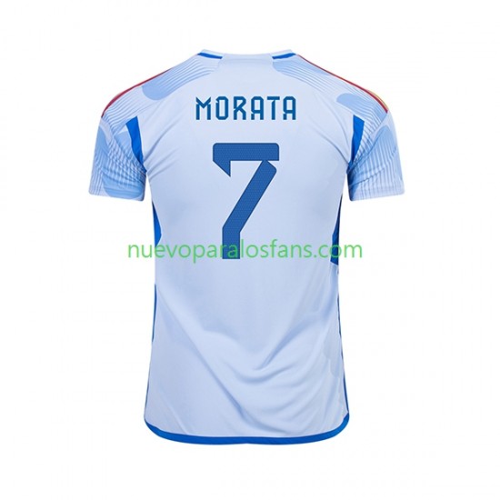 Camiseta de Fútbol España MORATA 7 Hombre Exterior Copa Mundial 2022 Manga Corta