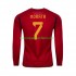 Camiseta de Fútbol España MORATA 7 Hombre Casa Copa Mundial 2022 Manga Larga