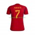 Camiseta de Fútbol España MORATA 7 Hombre Casa Copa Mundial 2022 Manga Corta