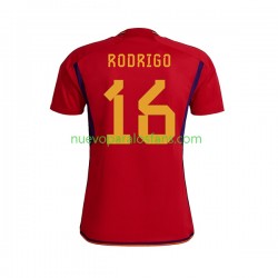 Camiseta de Fútbol España RODRIGO 16 Hombre Casa Copa Mundial 2022 Manga Corta