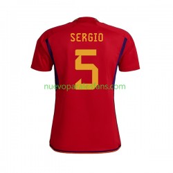 Camiseta de Fútbol España SERGIO BUSQUETS 5 Hombre Casa Copa Mundial 2022 Manga Corta