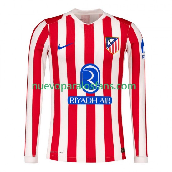 Camiseta de Fútbol Atlético Madrid Hombre Casa 2025-2026 Manga Larga