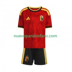 Camiseta de Fútbol Bélgica Niño Casa Copa Mundial 2026 Manga Corta