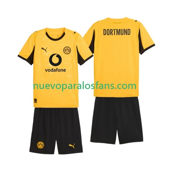 Camiseta de Fútbol Borussia Dortmund Cup Niño Casa 2025-2026 Manga Corta