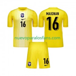 Camiseta de Fútbol Francia Mike Maignan 16 Portero Niño Casa 2025 Manga Corta