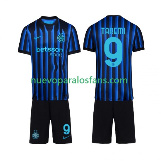 Camiseta de Fútbol Inter Milan Marcus Thuram 9 Niño Casa 2025-2026 Manga Corta