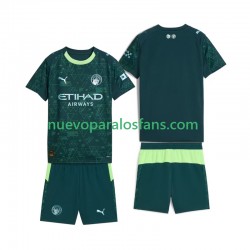 Camiseta de Fútbol Manchester City Niño Cuarto 2025-2026 Manga Corta