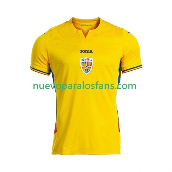 Camiseta de Fútbol Rumania Hombre Casa 2025 Manga Corta
