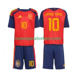 Camiseta de Fútbol España Lamine Yamal 10 Niño Casa Copa Mundial 2026 Manga Corta