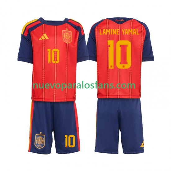 Camiseta de Fútbol España Lamine Yamal 10 Niño Casa Copa Mundial 2026 Manga Corta