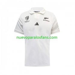 Camiseta de Fútbol ALL BLACKS Hombre Exterior Rugby World Cup 2023 Manga Corta