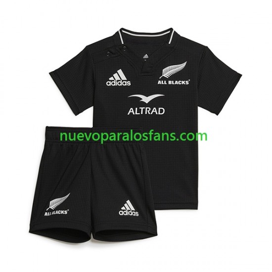 Camiseta de Fútbol ALL BLACKS Niño Casa Rugby 2023 Manga Corta