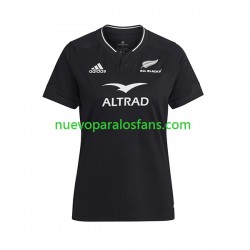 Camiseta de Fútbol ALL BLACKS Mujer Casa Rugby 2023 Manga Corta