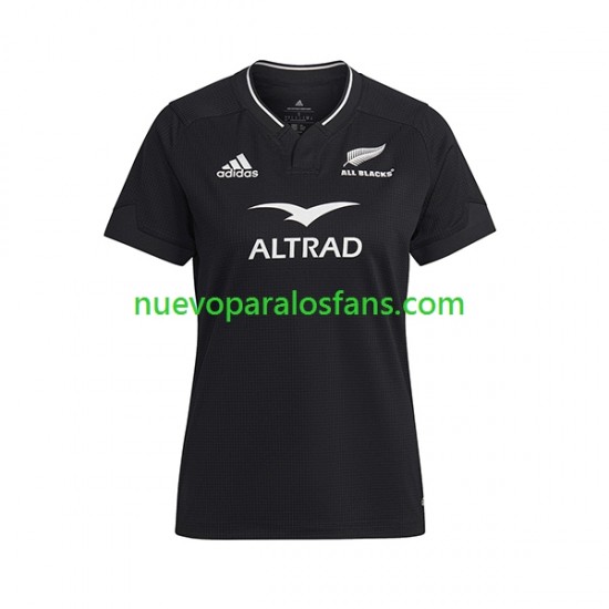 Camiseta de Fútbol ALL BLACKS Mujer Casa Rugby 2023 Manga Corta