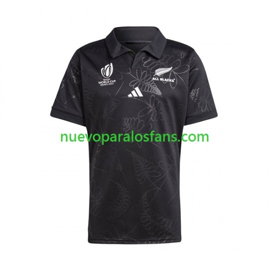 Camiseta de Fútbol ALL BLACKS Hombre Casa Rugby World Cup 2023 Manga Corta