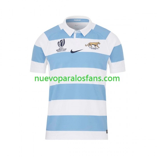 Camiseta de Fútbol Argentina Hombre Casa Rugby World Cup 2023 Manga Corta