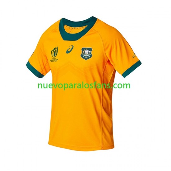 Camiseta de Fútbol Australia Hombre Casa Rugby World Cup 2023 Manga Corta