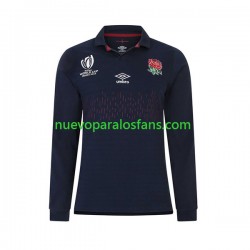 Camiseta de Fútbol Inglaterra Hombre Exterior Rugby World Cup 2023 Manga Larga