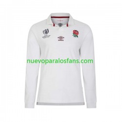 Camiseta de Fútbol Inglaterra Hombre Casa Rugby World Cup 2023 Manga Larga