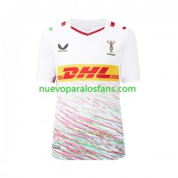 Camiseta de Fútbol Harlequins Hombre Exterior Rugby 2024 Manga Corta