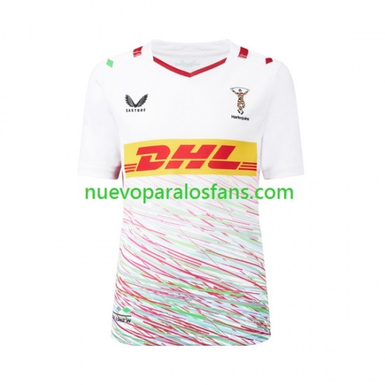 Camiseta de Fútbol Harlequins Hombre Exterior Rugby 2024 Manga Corta