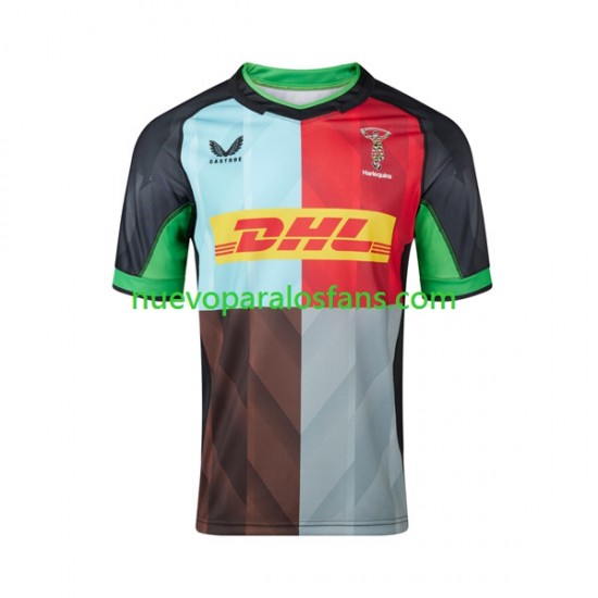 Camiseta de Fútbol Harlequins Hombre Casa Rugby 2024 Manga Corta