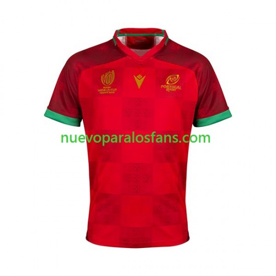 Camiseta de Fútbol Portugal Hombre Casa Rugby World Cup 2023 Manga Corta