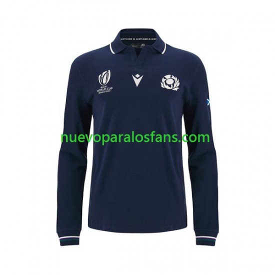Camiseta de Fútbol Escocia Hombre Casa Rugby World Cup 2023 Manga Larga