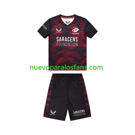 Camiseta de Fútbol Saracens Niño Casa Rugby 2023 Manga Corta