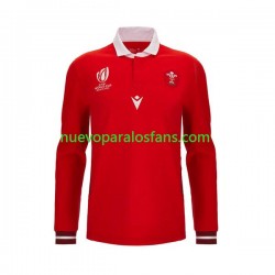 Camiseta de Fútbol Gales Hombre Casa Rugby World Cup 2023 Manga Larga